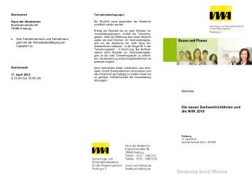 Die neuen Sachwertrichtlinien und die NHK 2010 - VWA Freiburg