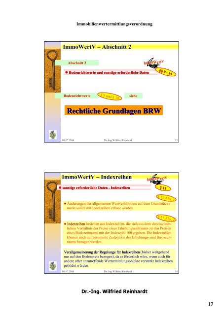 Immobilienwertermittlungs- verordnung ImmoWertV - VWA Freiburg