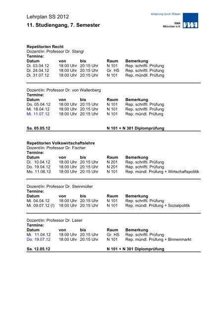 IN11, 7. Sem. - VWA München