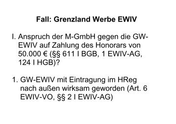 Fall: Grenzland Werbe EWIV