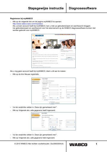 Stapsgewijze instructie Diagnosesoftware - WABCO