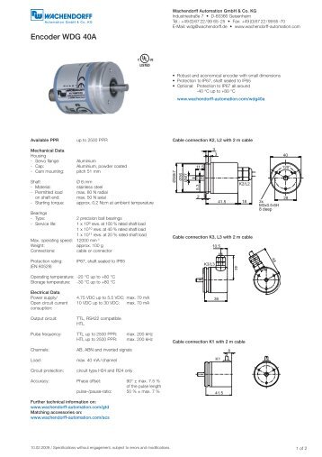 Encoder WDG 40A - Wachendorff Prozesstechnik GmbH & Co. KG