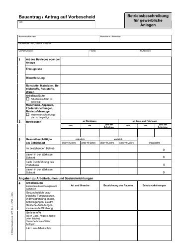 Betriebsbeschreibung für gewerbliche Anlagen - Rhein-Sieg-Kreis