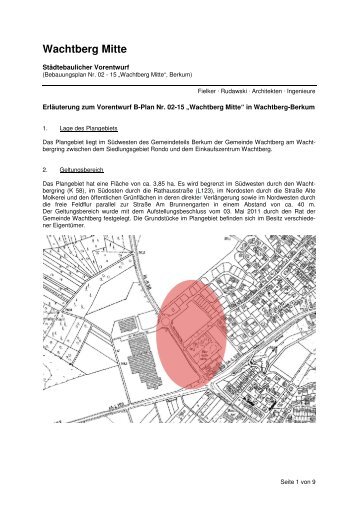 Wachtberg-Mitte - Vorentwurf (Erläuterungen des ...