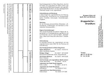 Flyer zum Kurs Jugendgruppenleiter