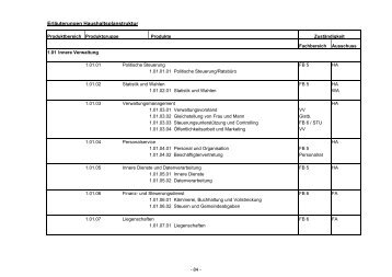 Erläuterungen Haushaltsplanstruktur