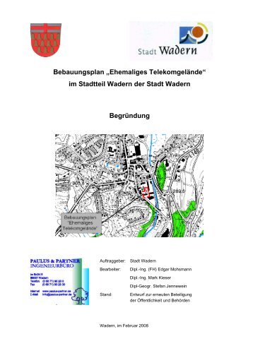 Bebauungsplan „Ehemaliges Telekomgelände“ im Stadtteil Wadern ...