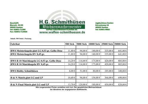 Luftgewehr Diabolos - Waffen Schmithüsen