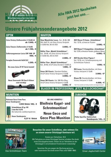 unsere frühjahrssonderangebote 2012 - Waffen Schmithüsen