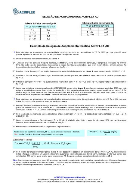 Catalogo Acoplamentos Acrifex AD - ACRIFLEX - Acoplamentos ...