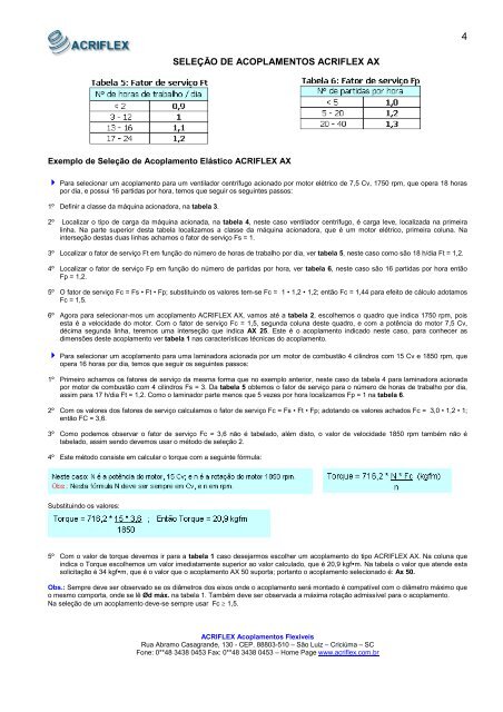 Catalogo Acoplamentos Acriflex AX - Cubo Normal