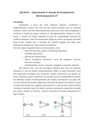 QFL0314 – Experimento 9: Reação de Acoplamento ...