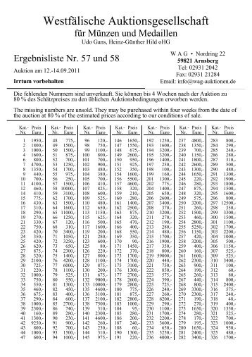 Westfälische Auktionsgesellschaft für Münzen und Medaillen