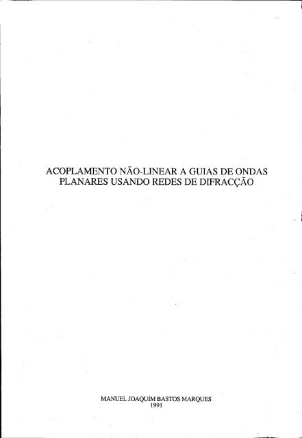 ACOPLAMENTO NÃOLINEAR A GUIAS DE ONDAS PLANARES