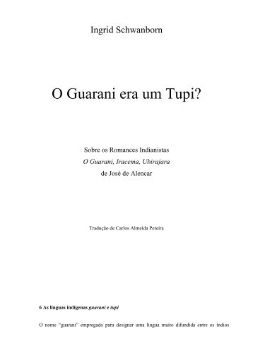 Era o Guarani um Tupi - cursos de tupi antigo e língua geral