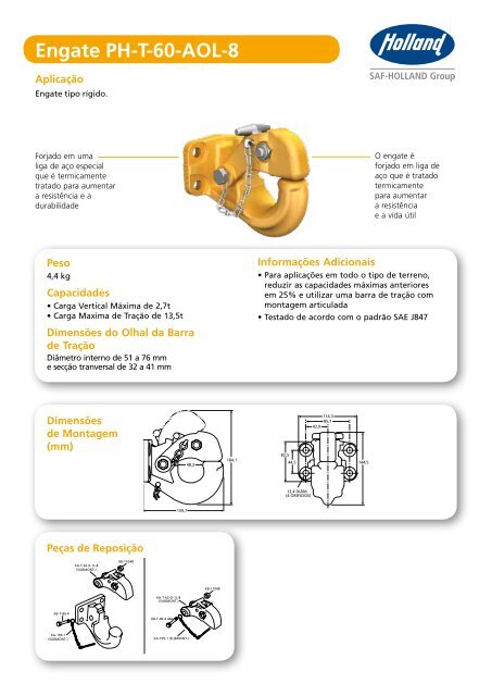 PRODUTOS PARA ACOPLAMENTO HOLLAND - Safholland.com.br