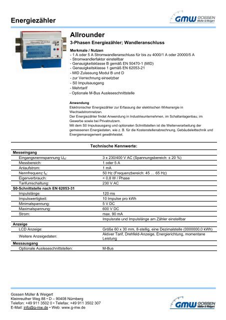 Energiezähler EMA4177-4777 - Wagner GmbH