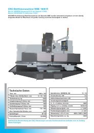 CNC-Bettfräsmaschine WBE 1600 R Technische Daten: