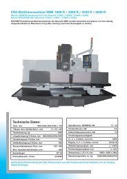 CNC-Bettfräsmaschine WBE 1600 R / 2000 R / 2500 R / 3000 R ...