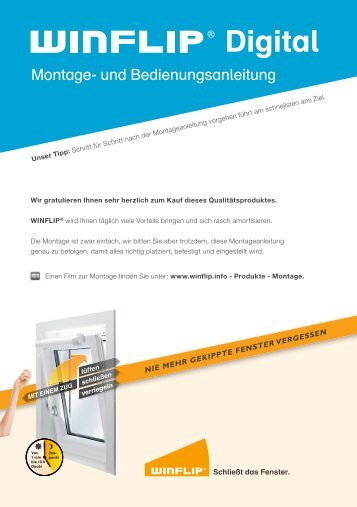 Montageanleitung WINFLIP Digital - Wagner Sicherheitstechnik GmbH