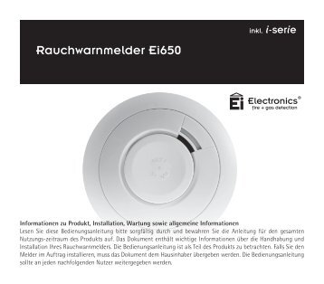 Bedienungsanleitung - Ei Electronics