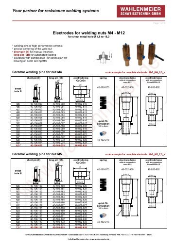 Data sheet - wahlenmeier schweisstechnik gmbh