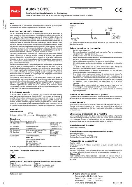 Autokit CH50 - Wako Chemicals GmbH