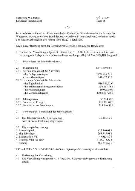 Protokoll 6. Nov. 2012 - Waldachtal