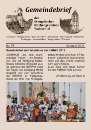 Nr. 79 Gemeindebrief Sommer 2011 - Evangelische ...