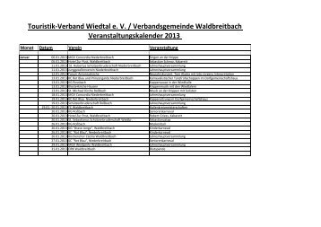 Touristik-Verband Wiedtal e. V. / Verbandsgemeinde Waldbreitbach ...