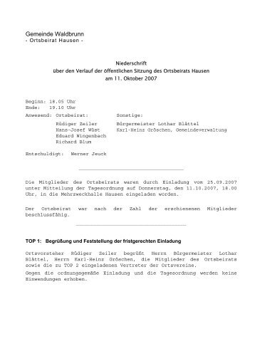 Gemeinde Waldbrunn - Waldbrunn im Westerwald