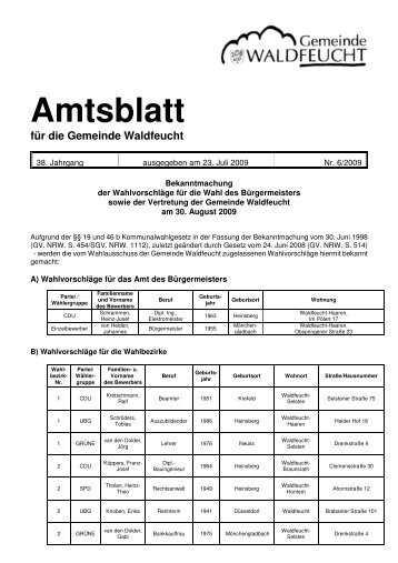 Amtsblatt - Gemeinde Waldfeucht