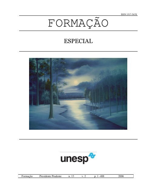 FORMAÇÃO - Professor Assistente Doutor FCT/Unesp