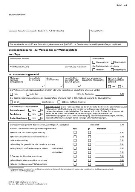 Vorlage F r Eine Wohnbescheinigung Vorlage F r Eine Wohnbescheinigung