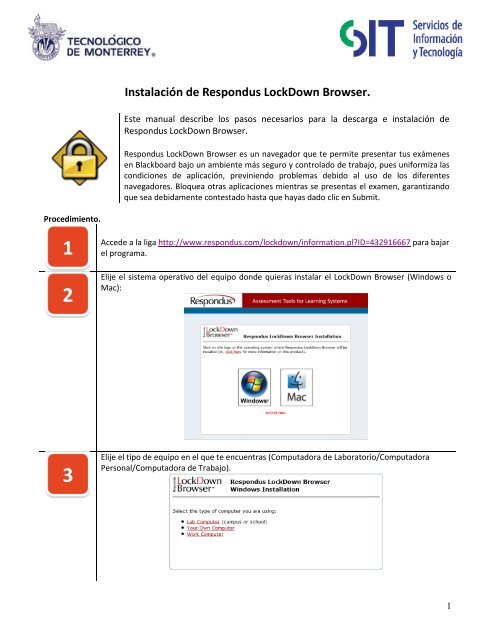 Instalación de Respondus LockDown Browser.