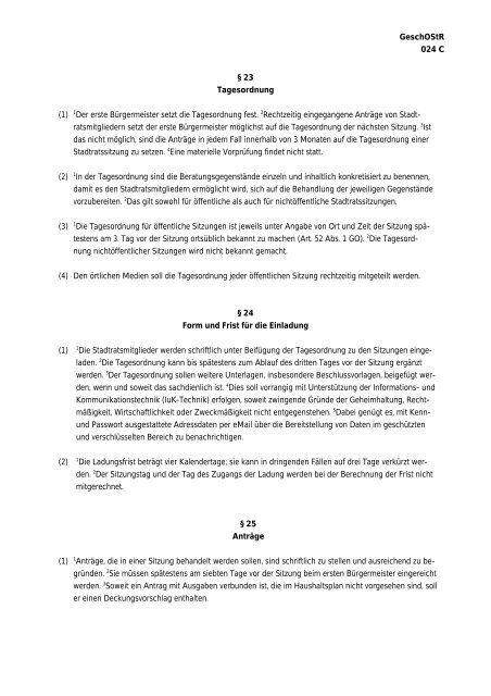 Geschäftsordnung für den Stadtrat (GeschOStR) - Stadt Waldkraiburg