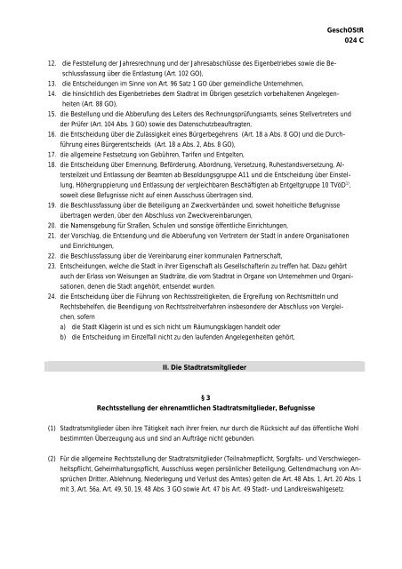 Geschäftsordnung für den Stadtrat (GeschOStR) - Stadt Waldkraiburg