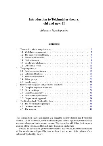 Introduction to Teichmüller theory, old and new, II