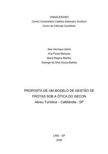 Monografia-Proposta de um modelo de gestão de ... - Unisalesiano