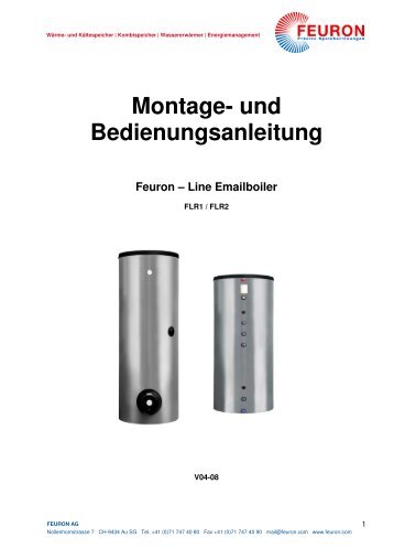 Montage- und Bedienungsanleitung - Feuron AG