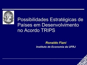 Ronaldo Fiani, Professor do Instituto de Economia ... - Redetec