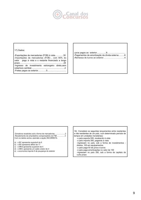 1 EXERCÍCIOS - Canal dos Concursos