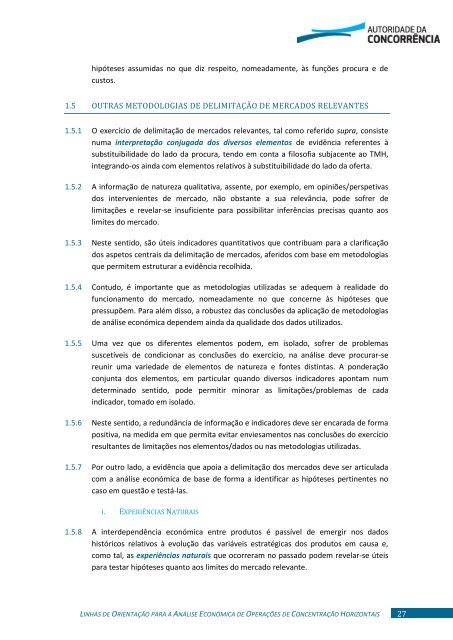 análise económica de operações de concentração horizontais