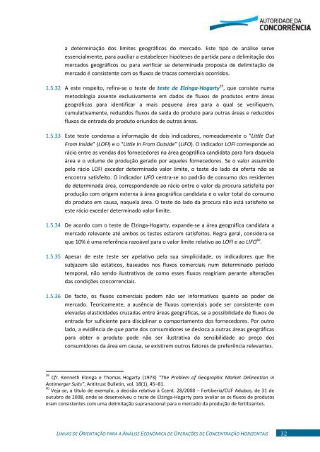 análise económica de operações de concentração horizontais