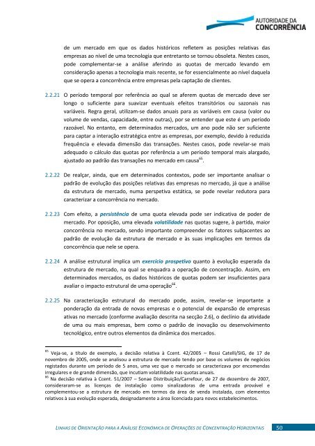 análise económica de operações de concentração horizontais