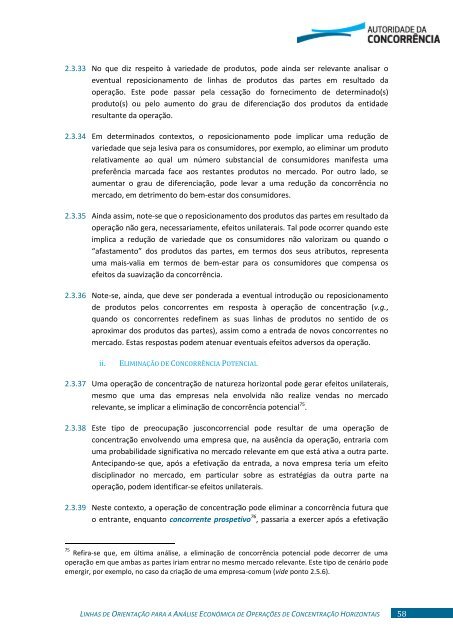 análise económica de operações de concentração horizontais