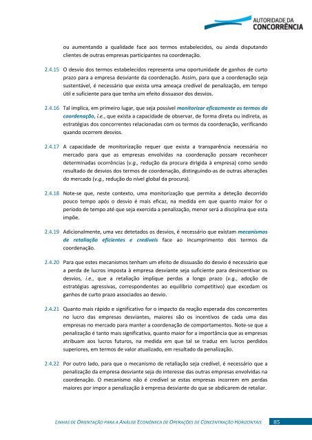 análise económica de operações de concentração horizontais