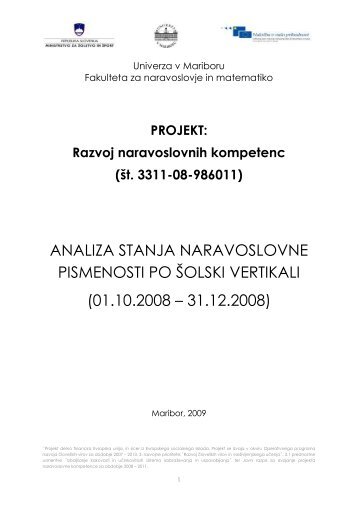 S1.01 - Razvoj naravoslovnih kompetenc - Univerza v Mariboru