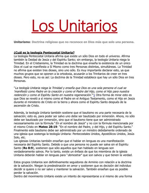 Los Unitarios - Ministerios: Vida & Verdad