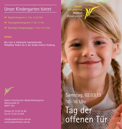 Tag der offenen Tür - Freie Waldorfschule Ulm Römerstraße